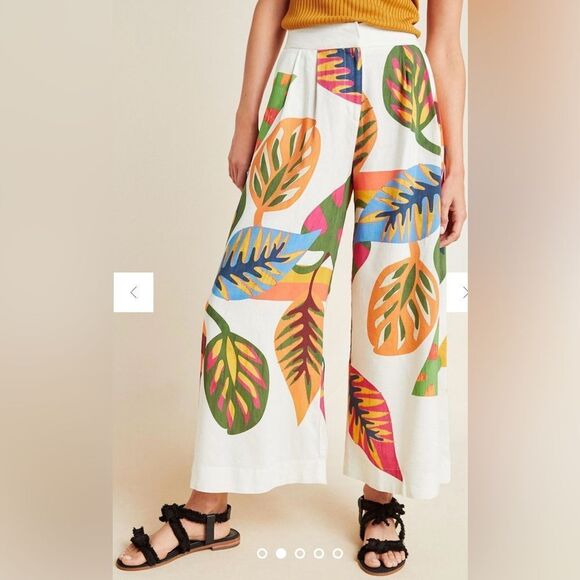 Farm Rio for Anthropologie Cropped Wide-Leg Pants - Picture 3 of 15
